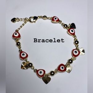 Red heart Evil Eye Bracelet